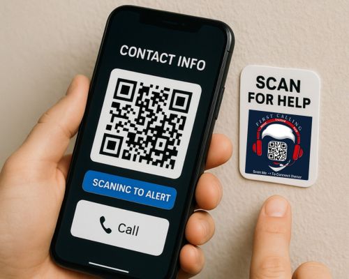 A protected item with an active QR safety tag